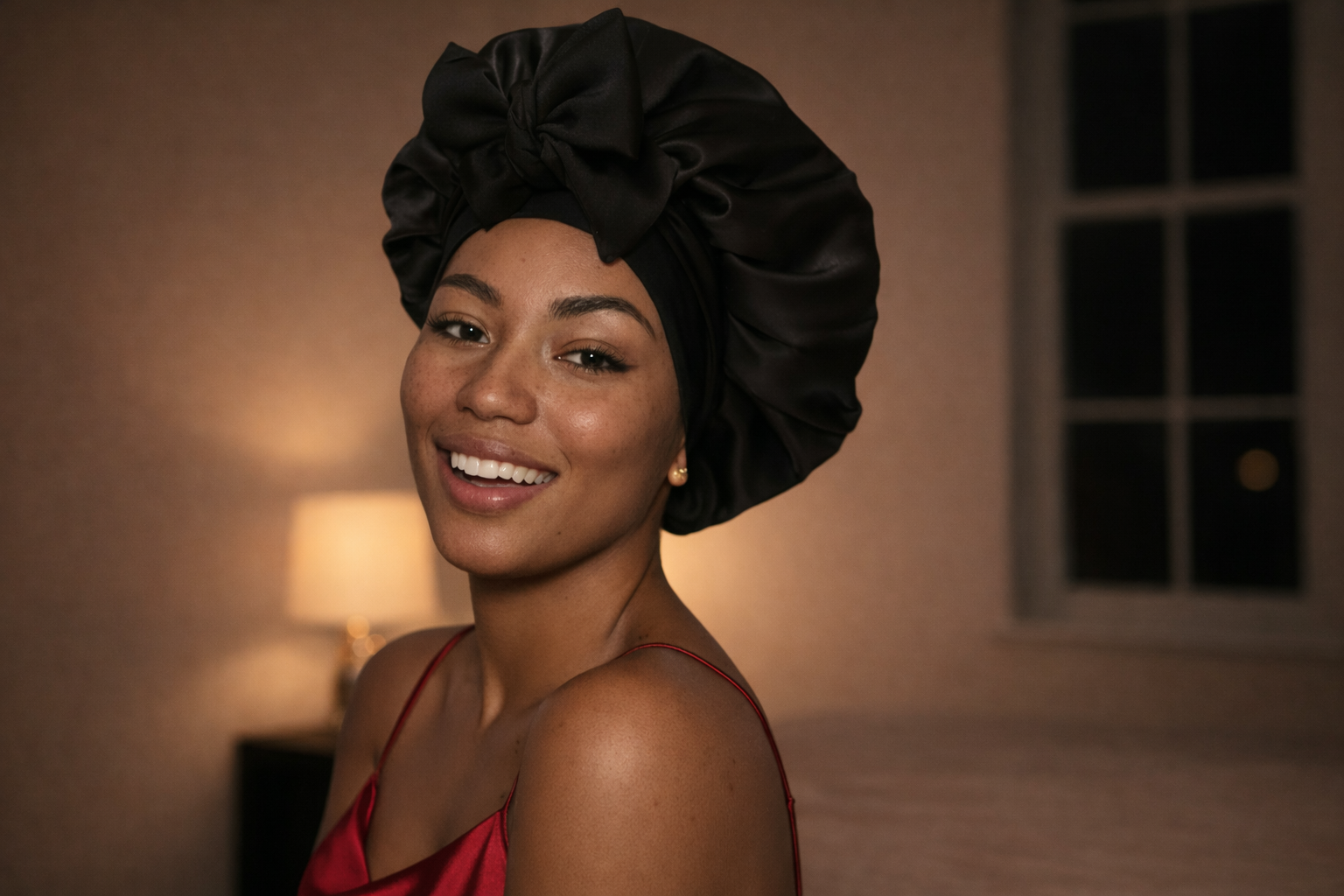 adjustable satin bonnet for natural hair